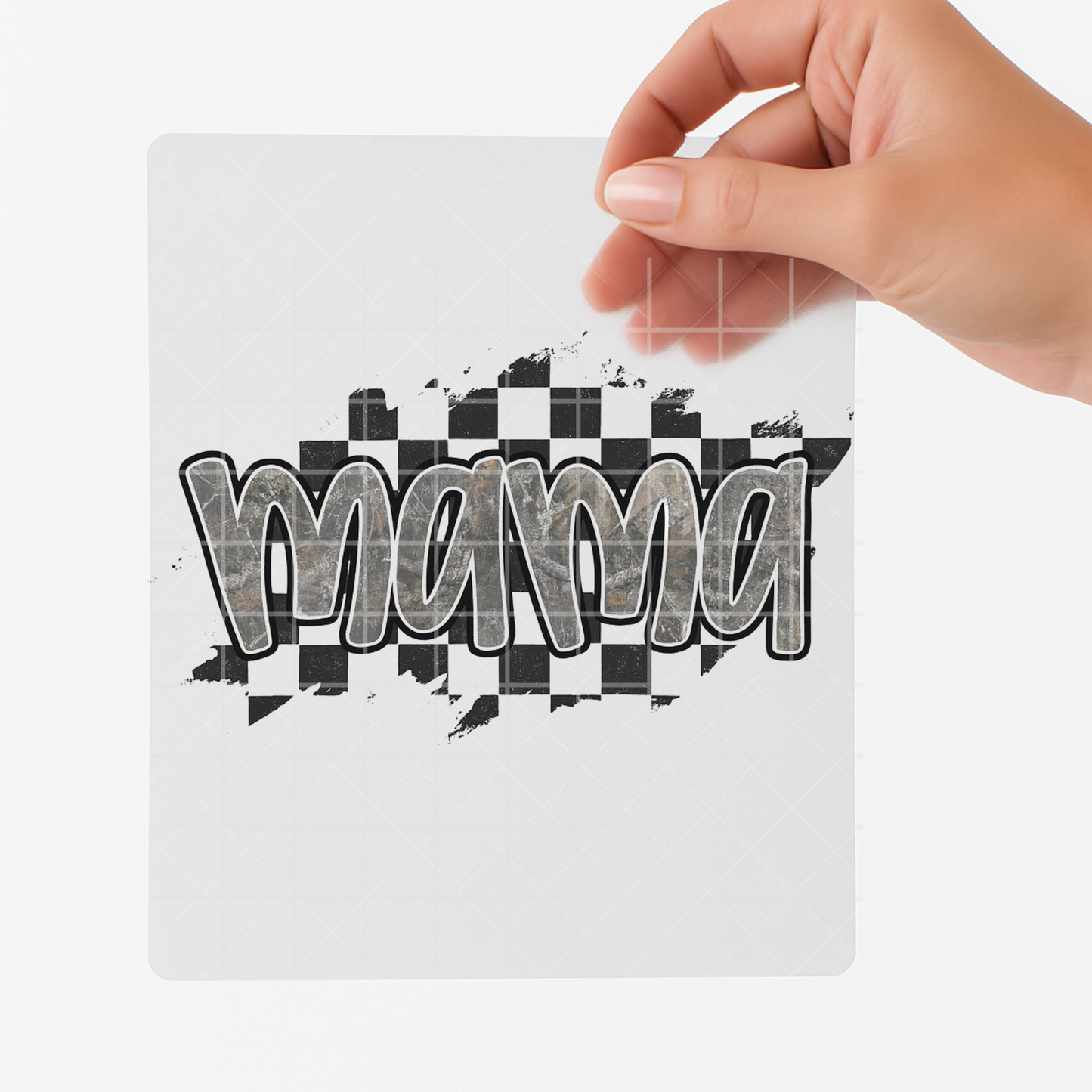 Camo Checkered Mama - Adult DTF Transfer
