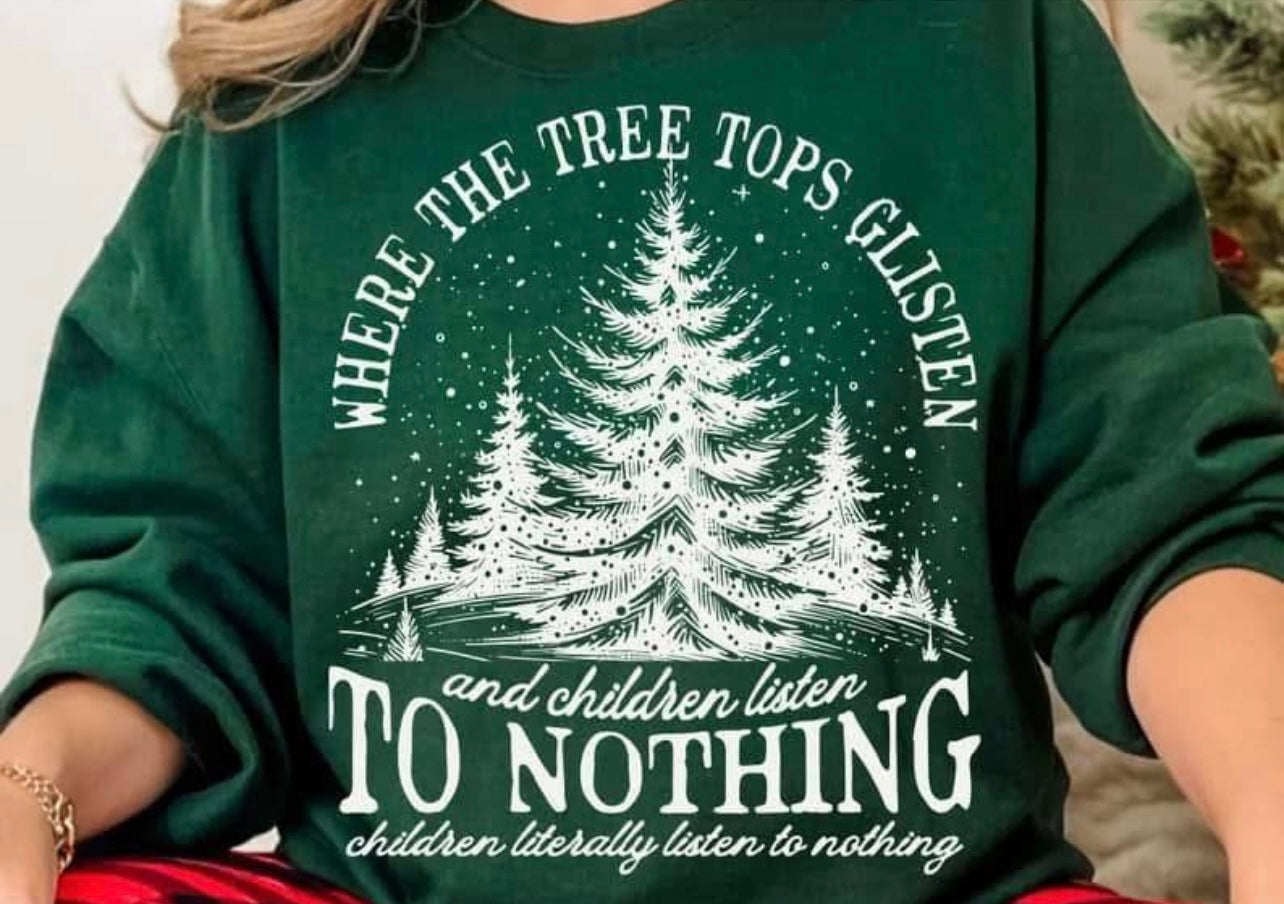 Tree Tops Glisten – Screen Print Transfer