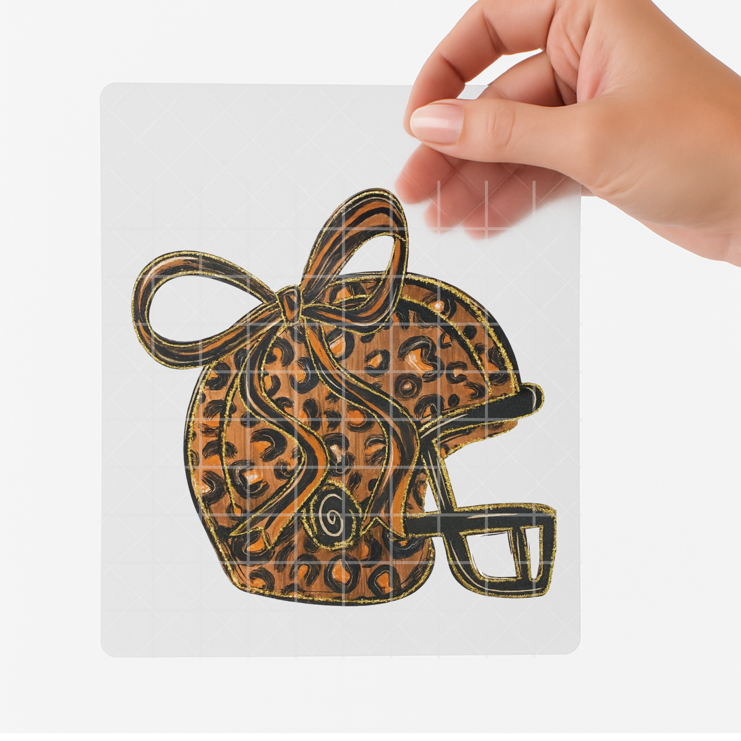 Leopard Football Helmet DTF Transfer