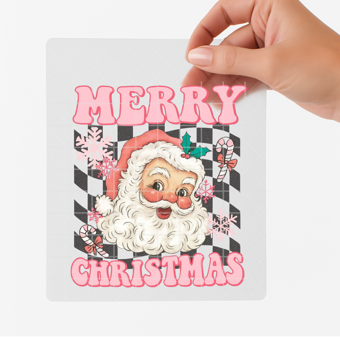 Retro Pink Merry Christmas DTF Transfer