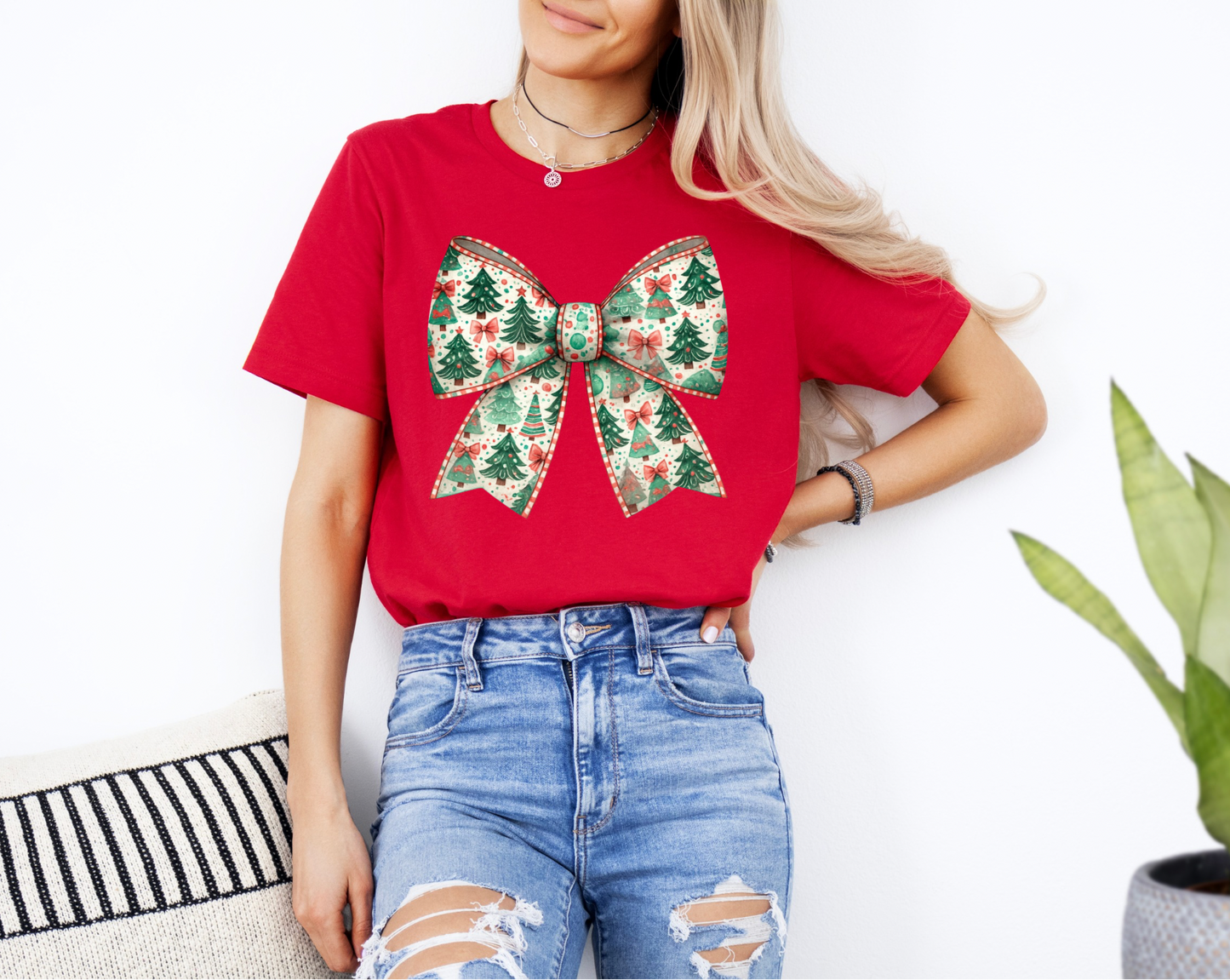 Traditional Christmas Bow DTF Transfer