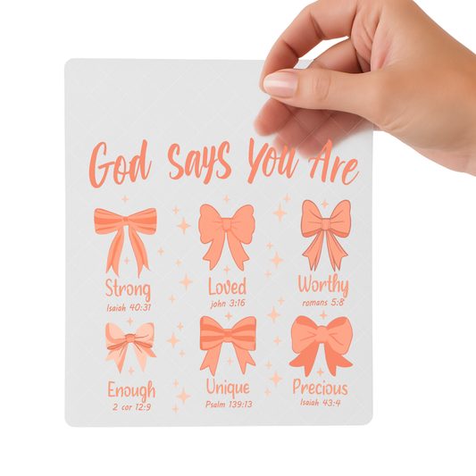 God Says You Are – Youth DTF Transfer