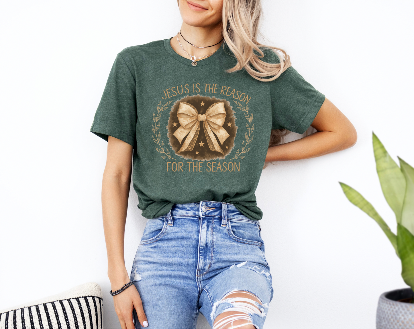 Jesus Is the Reason for the Season — Gold DTF Transfer