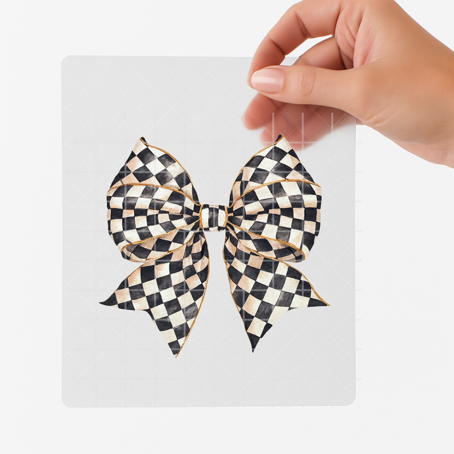 Checkered Bow Transfer