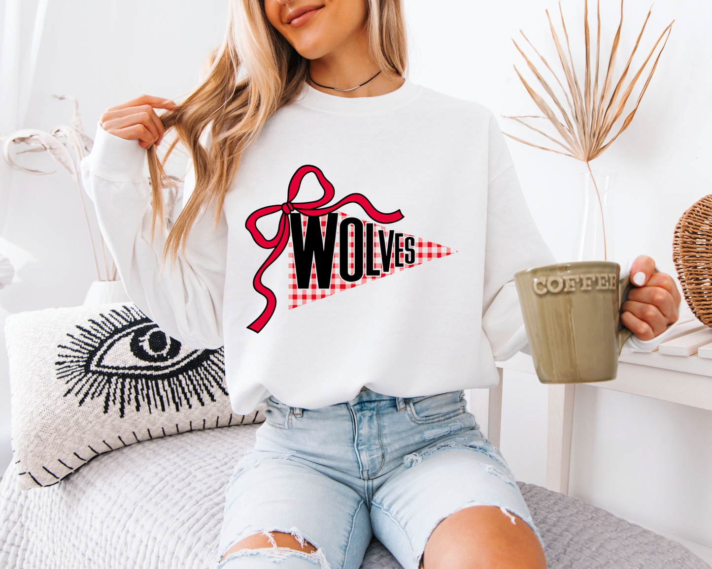 Wolves Pennant Bow - Youth DTF Transfer