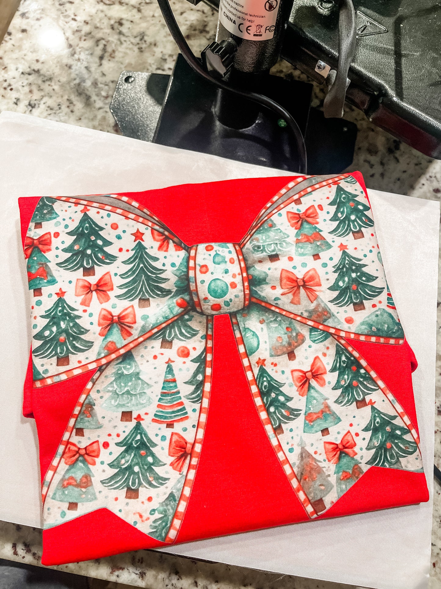 Traditional Christmas Bow DTF Transfer