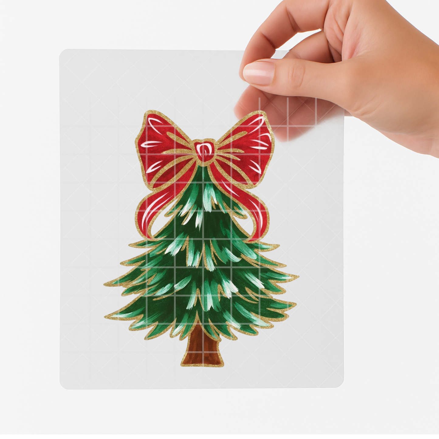 Traditional Christmas Tree w/Bow DTF Transfer